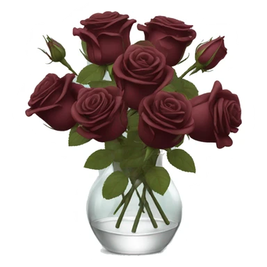 Burgundy roses in transparent vase sticker