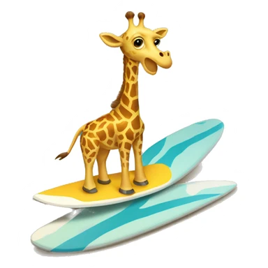 giraffe on surfboard  sticker
