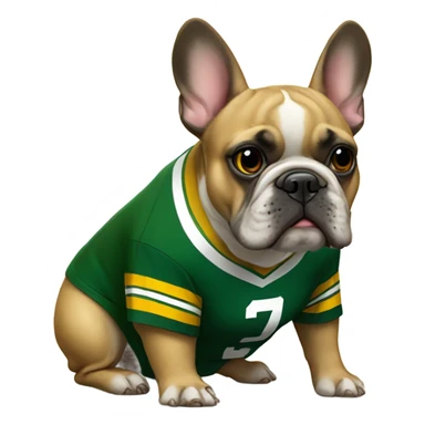 Fawn French bulldog packers fan sticker