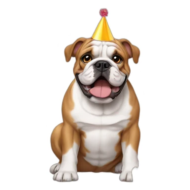 english bulldog birthday sticker