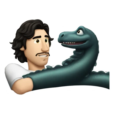 Adam driver in couch with black Loch Ness monster watching a movie  sticker