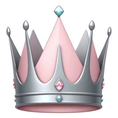 light pink and silver simple crown sticker