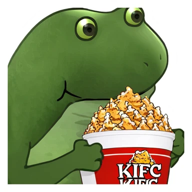 holding a bucket of kfc chicken sticker