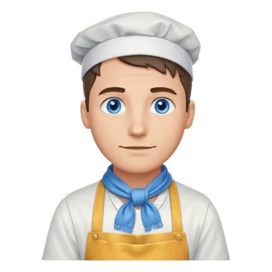 hold men blue eyes, apron painting scarf sticker