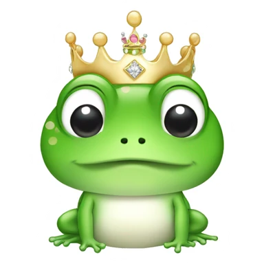 Kawaii frog wearing tiara sticker