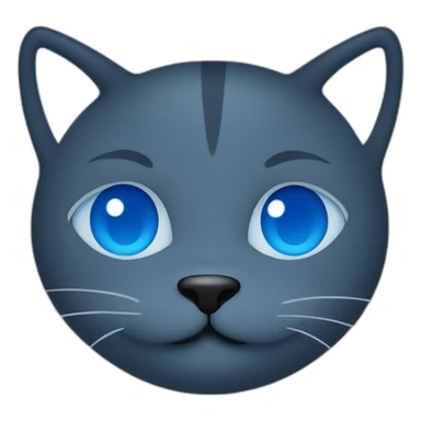 Blue simplistic sketch of a cute cat face sticker