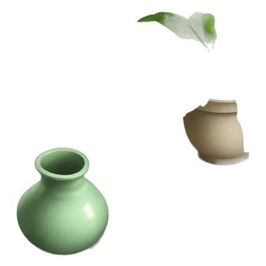 broken vase with plant on the ploor sticker