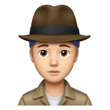 Justin Bieber with a fedora sticker