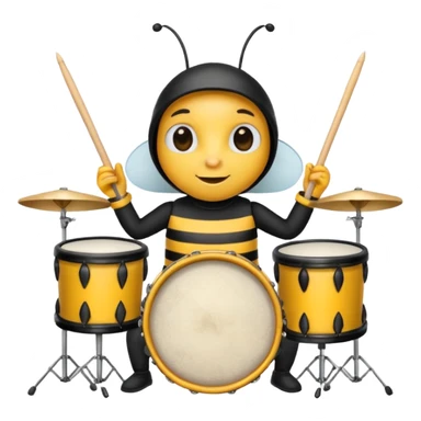 drum player bee sticker