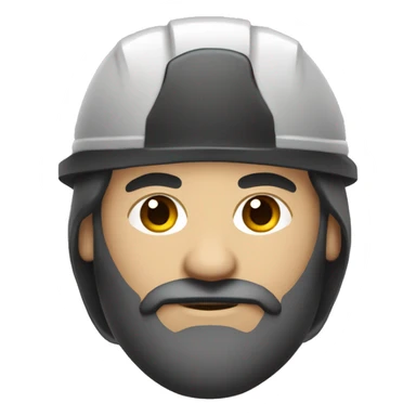 Homem trabalhador com capacete de segurança e barba  sticker