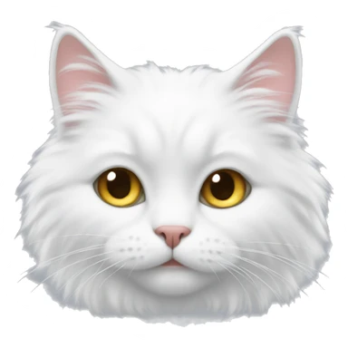 white fluffy cat sticker