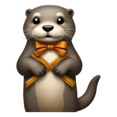 otter with a bow sticker