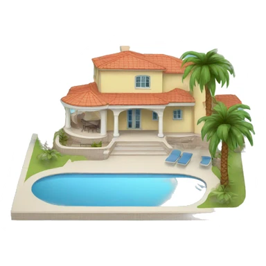 Villa with swimming pool and Palms sticker