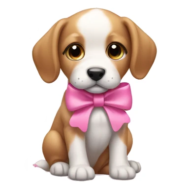 Puppy with pink bow sticker