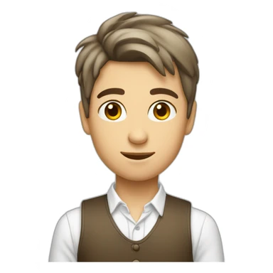 garçon blanc avec fille brune cheveux court sticker