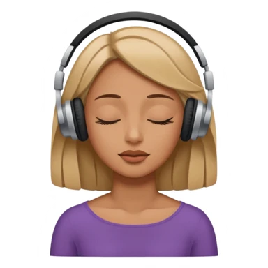 Woman listening to music with closed eyes sticker