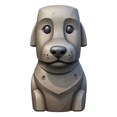 moai statue in shape of a dog, easter island dog statue sticker