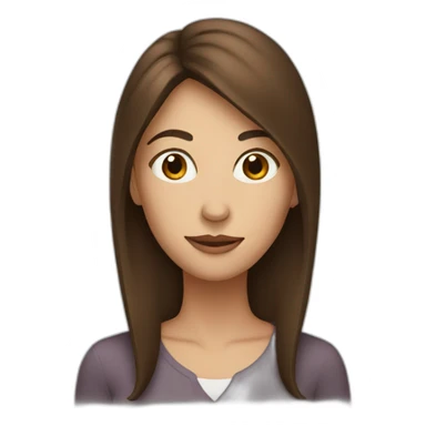 A woman with big nose and brown hair sticker