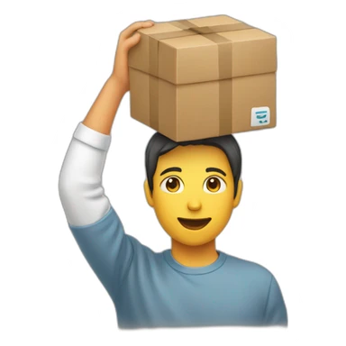 person lifting something above their head sticker