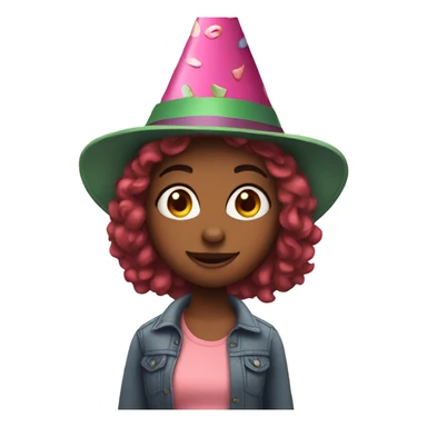 birthday girl with dinosaur hat sticker