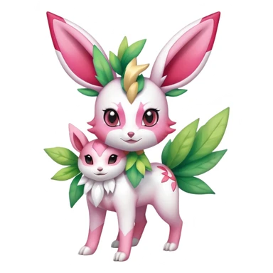 Shiny Exotic Sylveon-Leafeon-Shaymin-Hybrid-Creature sticker