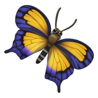 fourmi sur un papillon sticker