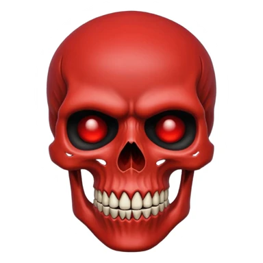 Scary red skull with body sticker