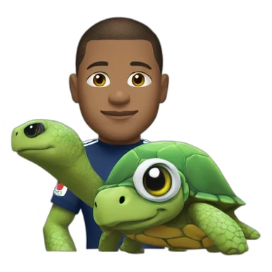 Mbappé with turtle head sticker