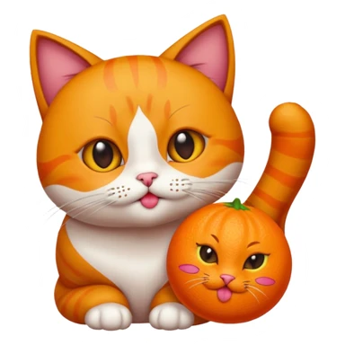 haz que un gato de color naranja esté lanzando un beso sticker