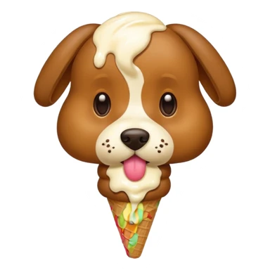 Dog eating ice cream sticker