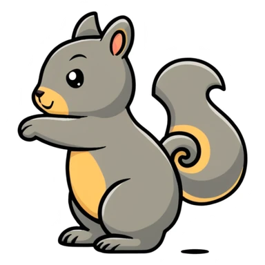 squirrel twerking view from back sticker