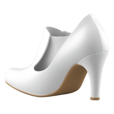 white latex mid heel shoe back view sticker