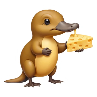 Platypus with cheese sticker
