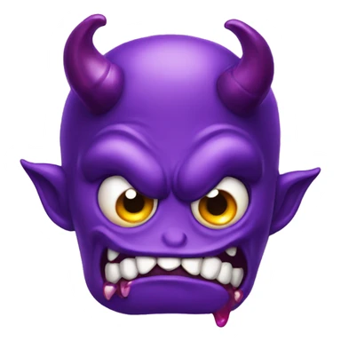 Purple devil drooling  sticker