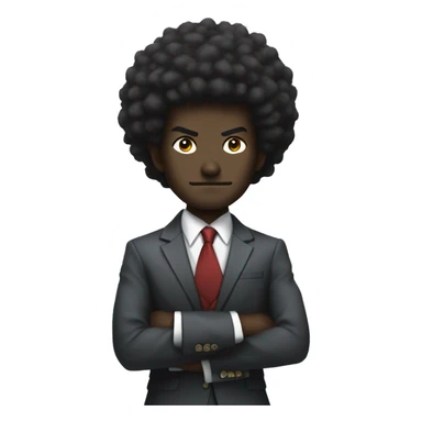 Afro samurai in a Wall Street suit sticker