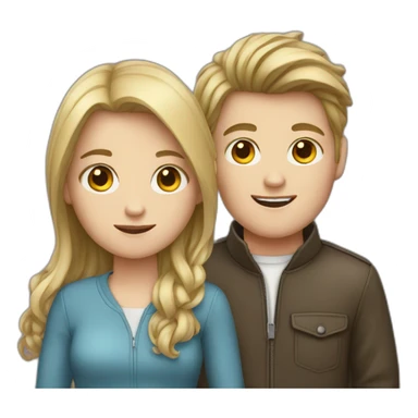 One white boy and white girl  sticker