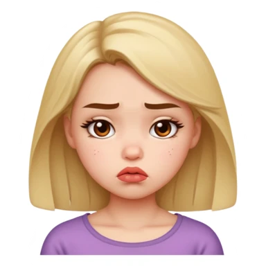 pouting face, extra cute sticker