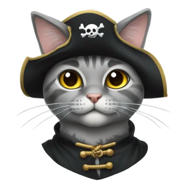 pirate gray cat sticker