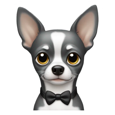 Gray chihuahua in tuxedo  sticker