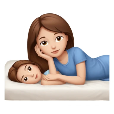 lying on bed brown hair girl just chill sticker