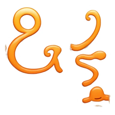 K letter orange color, stylo gecko footprint sticker