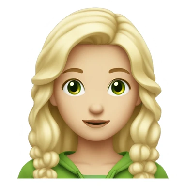 Cosy cute long blond haired girl with green eyes sticker