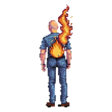 Jeff Bezos with his butt on fire sticker