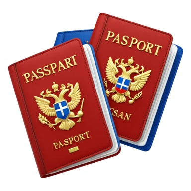 two passports, Russian and Qazaqstan sticker