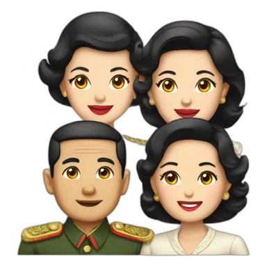 Soekarno with four wife sticker
