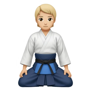 Aikido practitioner in hakama bowing sticker