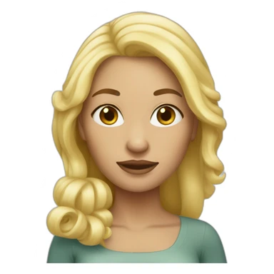 poulpe woman blond hair sticker