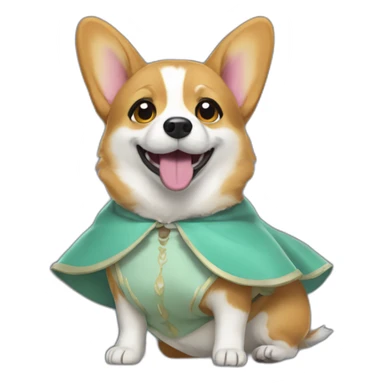 Corgi dress as grogu sticker