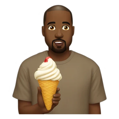 Kanye west eating ice cream  sticker