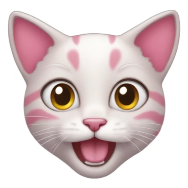 A pink kitten with one mouth open sticker